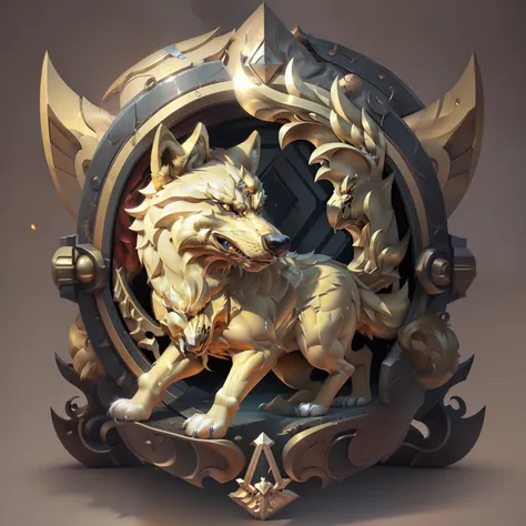 simple coat of arms and golden wolf for security company, parte interna lisa