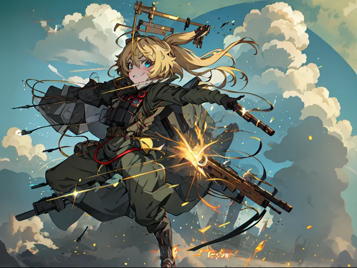 anime girl with a gun and a bow in her hand, anime machine gun fire, badass anime 8 k, cushart krenz key art feminine, key anime art, mechanized soldier girl, guweiz on pixiv artstation, mechanized valkyrie girl, guweiz on artstation pixiv, female action a...