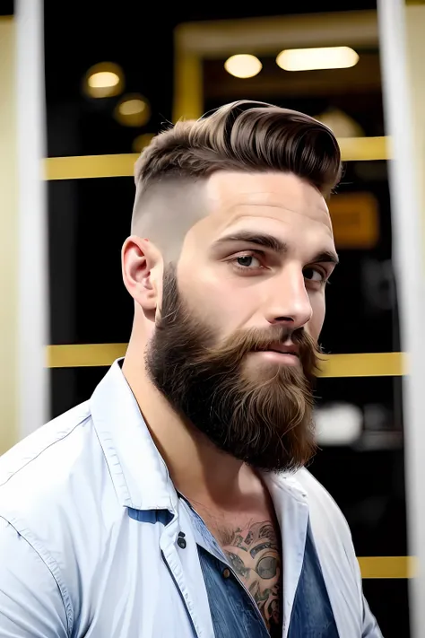 homem com barba em alta qualidade , imagem para barbearia