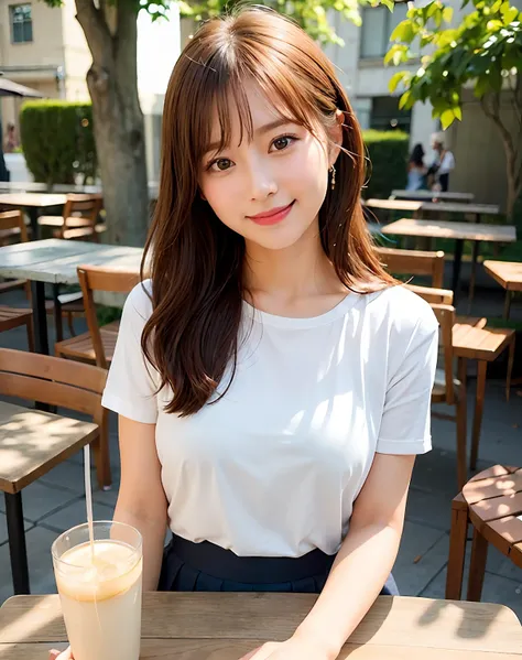 top-quality、facefocus、soft light、(depth of fields)、超a high resolution、(photorealsitic:1.4)、raw photography、chatting at a café、a ...