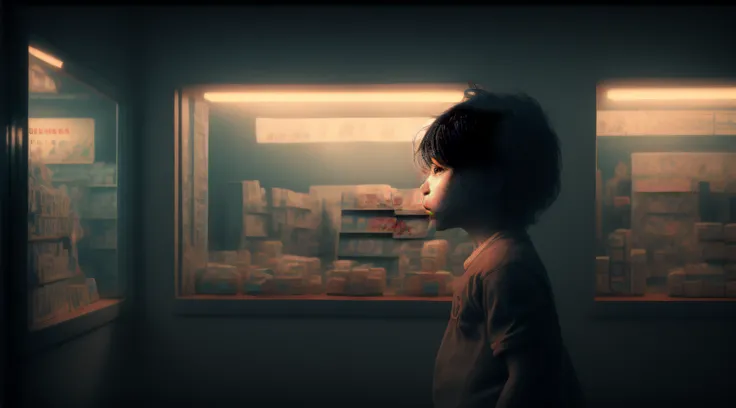 Un misterio, Dark and temperamental photography, Film Photography, Espacio liminal, nubes oscuras, Un objeto misterioso, calle en centro historico de Lima, Peru, A child looks at the window of a toy store with the lights on, Dark cinematic emptiness in the...