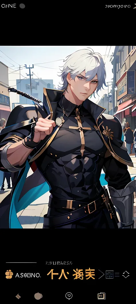 anime people wear black shirts，sword and sword, muscular male hero, epic 8 k hd anime shot, detailed digital anime art, thicc, a...