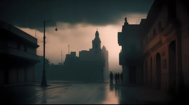 Un misterio, Dark and temperamental photography, Film Photography, Espacio liminal, nubes oscuras, Un objeto misterioso, calle en centro historico de Lima, Peru, Dark cinematic emptiness in the style of Floria Sigismondi and Matt Mahurin, Ultradetallado, r...