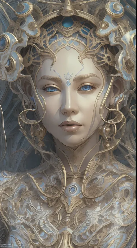 best qualtiy,tmasterpiece,超高分辨率,(realisticlying:1.4),absurderes,(Eye focus),(sface focus, Clear facial features),Complex 3d rendering of beautiful and charming biomechanical female porcelain figures,(((Has a porcelain finish)))、simulating、Beautiful natural...