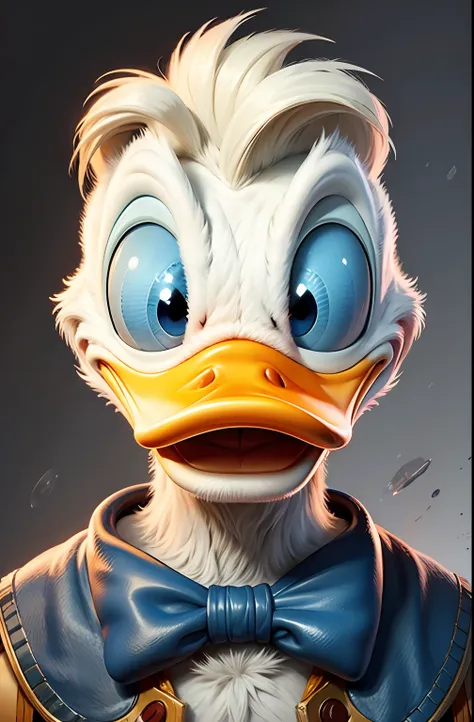 a portrait of d0nald with beautiful blue eyes, crystal clear, duck