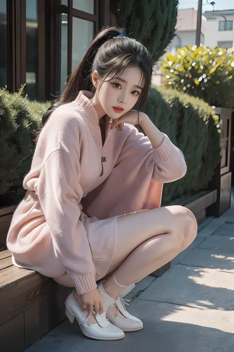 Chinese actress Liu Yifei，Harnes，your legs，eyes looking at the lens，tmasterpiece，4k