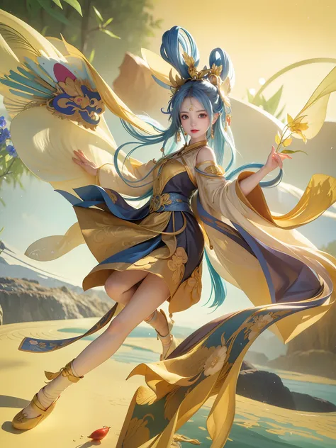 (8k, RAW photo:1.2), best quality, ultra high res,dramatic angle,(fluttered detailed color splashs), (illustration),(((1 girl))),(long hair),(rain:0.9), (头饰:1.4),少女身边有一座古宫,汉服,(重点),彩色水墨画,(泼彩),泼彩,(((colorful))),(素描:0.8) , Masterpiece, best quality, beautiful...