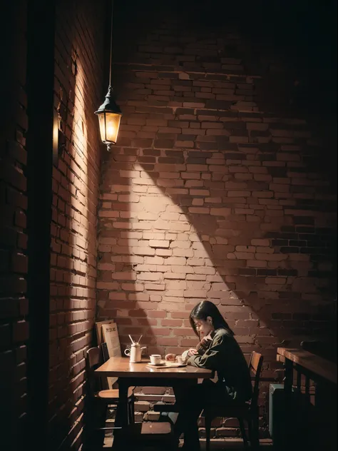 cafes,Night,Brick wall,Vintage, antique,
