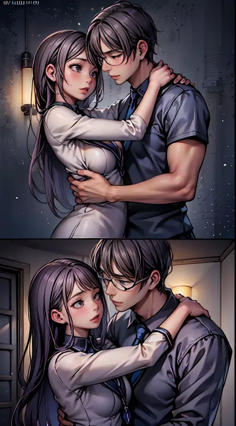 A couple, At 18, A man and a woman hugged each other