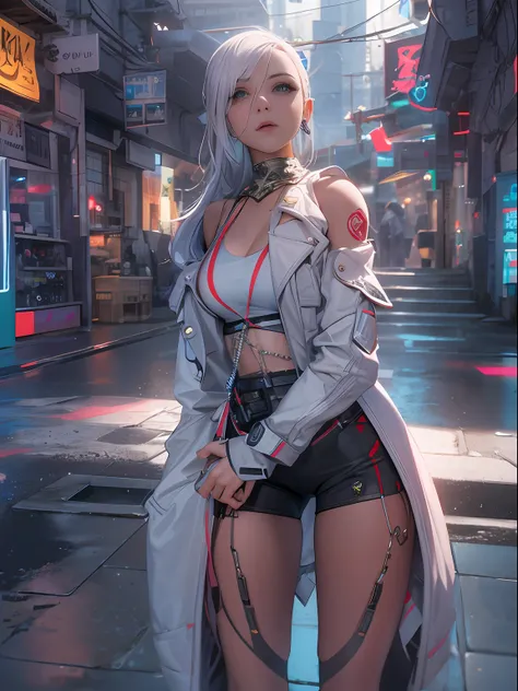 3d, a beautiful cyberpunk female image,hdr（highdynamicrange）,ray traching,nvidia rtx,hyper-resolution,unreal 5,subsurface scatte...