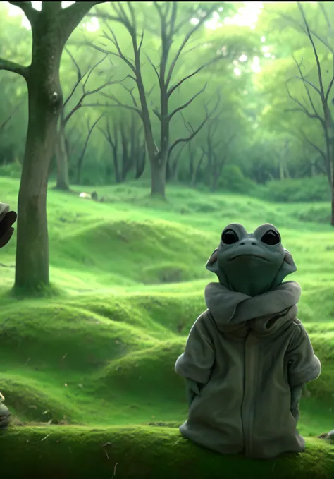 two young frogs, siblings exploring their magical forest home. they have a close bond, always looking out for each other. on thi...