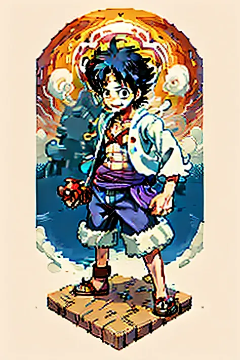 (masterpiece), (ultra detail), (4k), luffy one piece, luffy gear5