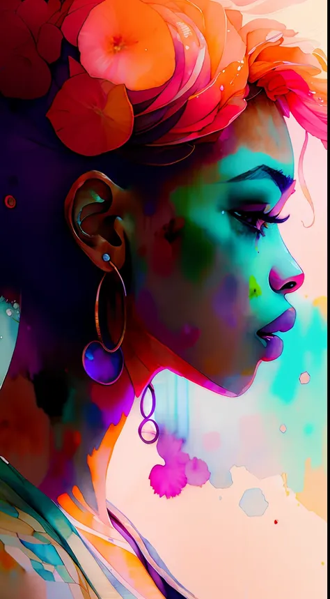 wtrcolor style, (rose) digital art, official art, blown by the wind, masterpiece, beautiful, ((watercolor)), paint splatter, intricate detail. Great detail, [dripping:0.7], Trending on Artstation, Rachel Walker