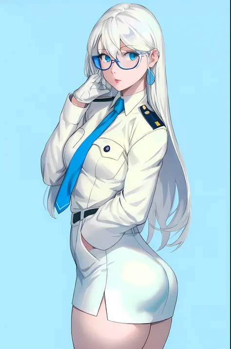 anime girls pose for photos in uniforms and glasses, white uniform, female anime character, jk school uniform, girl in uniform, ...