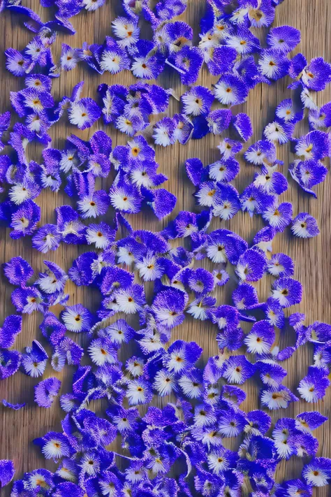 Top view "uma obra-prima de alta qualidade, com detalhes hiperrealistas, Top view  [1]flor azul em um fundo azul vibrante. The blue petals are represented to perfection, transmitindo um senso de realismo. Photography is done with fine-grained Fujifilm, add...