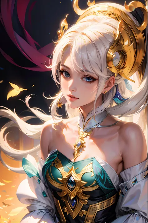 blond hairbl,Royal sister,jofficialart,unity8kwallpaper,ultradetailed,beautifulandaesthetic,masterpiece,bestquality,(zentangle,mandala,tangle,entangle),(fractalart:1.3),(1girl:1.1),extremelydetailed,dynamicangle,cowboyshot,themostbeautifulformofchaos,elega...