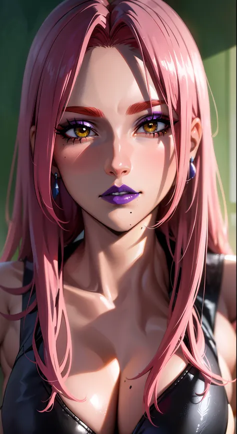 (masterpiece, highres, best quality:1.3), 8K, highly detailed, intricate, colorful, vibrant image, sharp focus, digital blending, 4K, trending on pixiv Ingrid, ((helloutfit)), solo, mature female, 30yo, milf, curvy, (dark skinned female:1.15), dark skin, p...