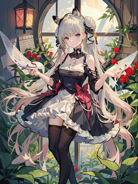 flower, nail_Polish, plant, potted_plant, Double_Bun, flower_pot, vases, toenail_Polish, Animal_hor ears, Rabbit_hor ears, Rose, Red_finger nails, leafs, Red_flower, hydrangea, Feet, tulip, Bamboo, Pink_flower, Morning_glory, purple_flower, Pink_Rose, Toen...