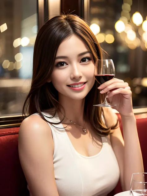 (64K, UHD, top quality, masterpiece: 1.2), (realistic, photorealistic: 1.37), super detailed, pretty woman 1 person, (slim face), (slim body), (brown hair), (short cut), cheeks slightly blushing, (44 years old), 38 years old, solo, beautiful detailed urban...