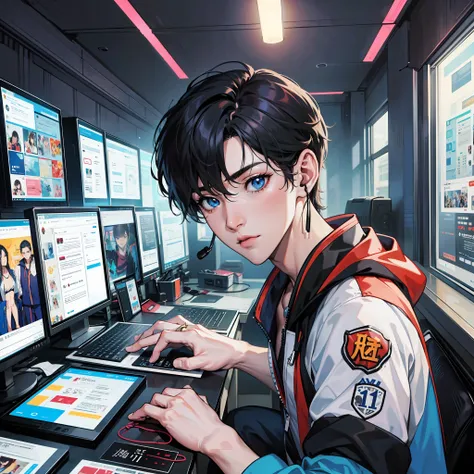 anime boy calls to talk, ig studios anime style, nightcore, style of anime4 k, high quality anime art style, anime boy, young an...