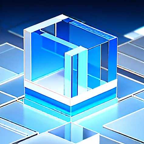 best quality, many details,4k,blender,octane render,C4D,transparent glass texture,DDicon,blue|orange, frosted glass, transparent technology sense, industrial design,white background,studio lighting, sunshine,flat, minimal,quasi-object,axisymmetric,Data, cy...