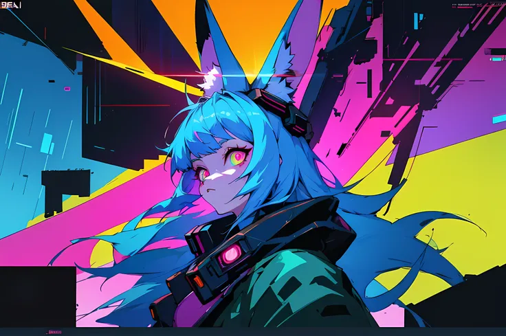 (vintage vhs), (crt screenshot), (Zen, Amy Sol style), (((blue anthro kemono furry rabbit))), underground cavern shining flashlight in old ruins, scene from a show about a blue anthro furry kemono rabbit who investigates deep space crime, (vast decrepit sc...