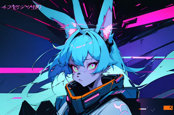 (vintage vhs), (crt screenshot), (Zen, Amy Sol style), (((blue anthro kemono furry rabbit))), underground cavern shining flashlight in old ruins, scene from a show about a blue anthro furry kemono rabbit who investigates deep space crime, (vast decrepit sc...