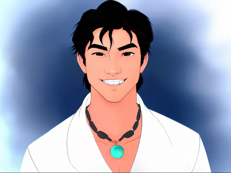 Man, , portrait, , detailed, high quality, cartoon, disney style masterpiece, best quality 1boy,walking male focus, solo, smile, , muscular male, short hair, looking at viewer, white shirt, upper body, jacket, white background, smile, open jacket, teeth, s...