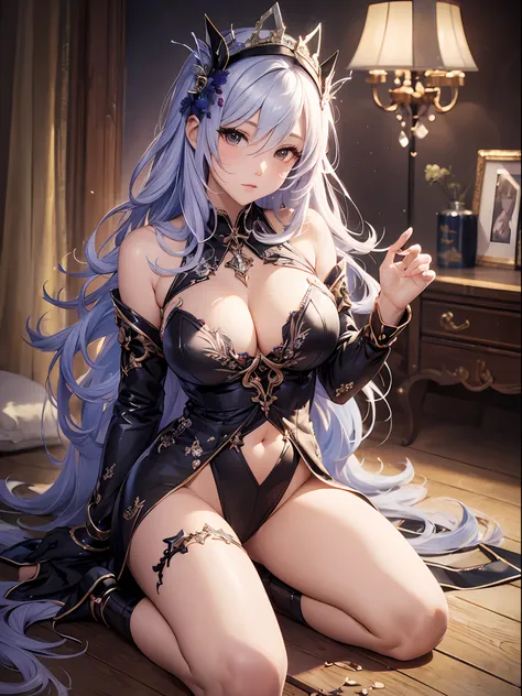 （enrich the picture，masterpiece level quality）beautiful 8k cg artwork，goddess-like posture，kneeling exercise，slim and soft，trans...