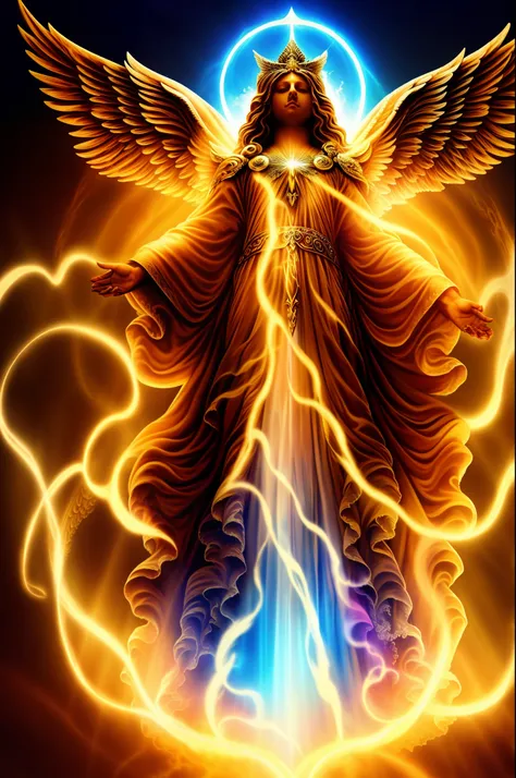 Divine angels sustaining the heavenly throne of God with their spiritual essence, allowing the flow of divine power into creation.