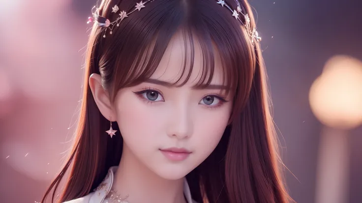 ridiculous, 1 girl, starry eyes, blush, (reality:1.5), (masterpiece, extremely detailed CG Unity 8k wallpaper, best quality, high resolution: 1.2), (ultra_detailed, UHD:1.2), (pixels:1.3), perfect lighting, unique, (beautiful girl:1.2), looking at the audi...