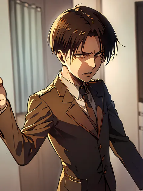 leviackerman\(1zgame\),1boy,solo, suit,dynamic pose,
portrait