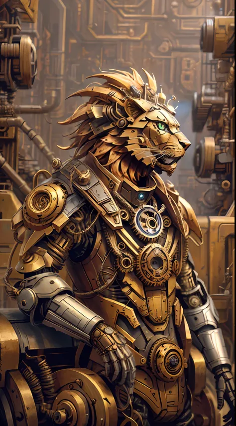 cog, meccog, a cyborg lion, superman costume epic, hdr, hyperdetailed, cinematic,