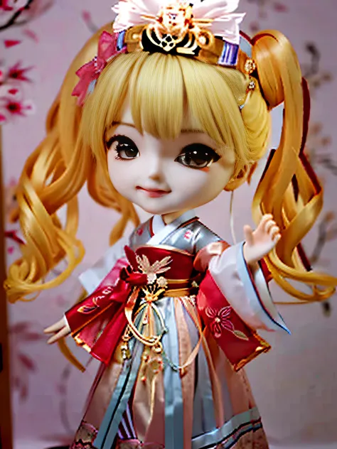 Draw a girl with blonde hair and a red cape, inspired by Takehisa Yumeji, Anime princess, an anime drawing, traditional art, anime chibi, blond-haired princess, in an anime style, up of young anime girl, color drawing, In a Japanese anime style, chibi girl...