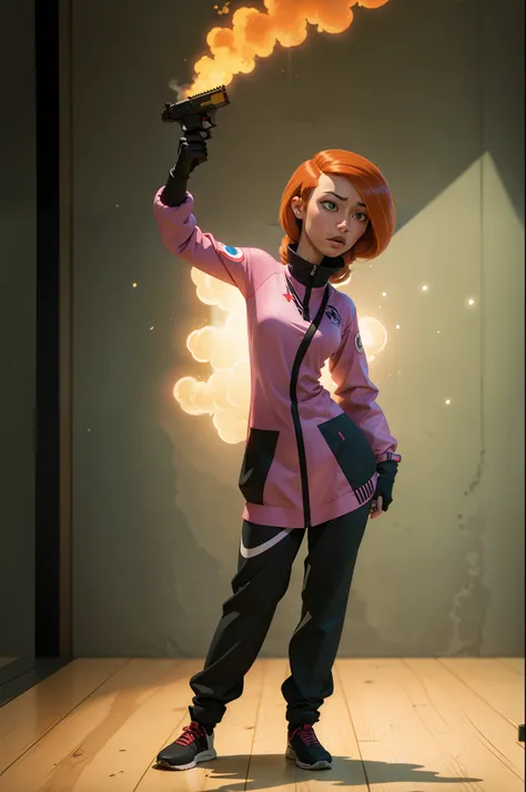 kim possible gun to head, handgun,