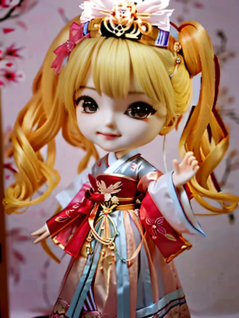 Draw a girl with blonde hair and a red cape, inspired by Takehisa Yumeji, Anime princess, an anime drawing, traditional art, anime chibi, blond-haired princess, in an anime style, up of young anime girl, color drawing, In a Japanese anime style, chibi girl...
