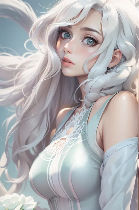 (personagem) mulher, cabelo longo, olhos azuis, , vestido branco, muito bonita (imagem super detalhada), (obra-prima), (granulad...