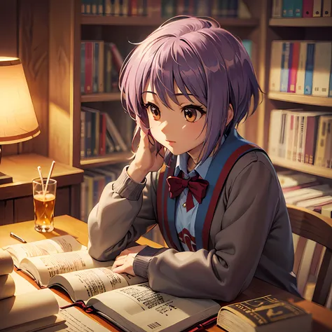 yuki nagato, the enigmatic character from "suzumiya haruhi no yuutsu," seems to lead an ordinary, unassuming life on the surface...