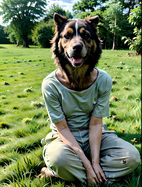 Very good choice!Generate an image based on Prompt 1:
Image description: A captivating scene unfolds before your eyes。In the middle of a lush green meadow,There is a small and cute golden retriever puppy。Its furry golden fur shimmers in the warm sun,Give ...