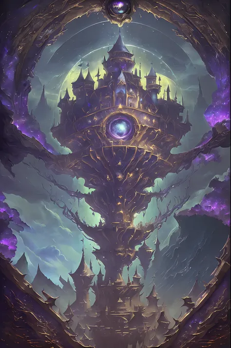 a full panoramic picture of a magical castle [[hovering]] (intense details, Masterpiece, best quality: 1.6) in the sky (intense details, Masterpiece, best quality: 1.5), [[in the sky]] hanging among the clouds (intense details, Masterpiece, best quality: 1...