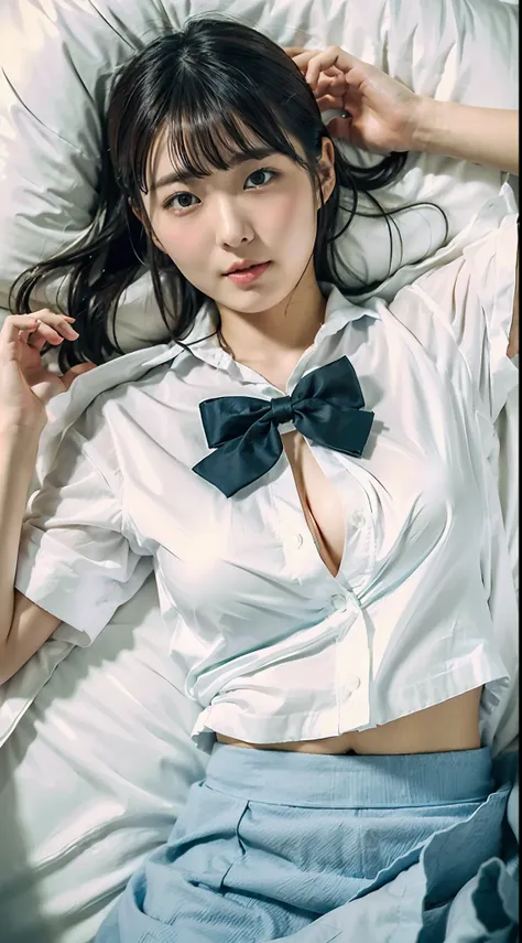 ulzzang -6500-v1.1, (Raw foto:1.2), (Photorealsitic:1.4), a beautiful detailed girl, extremely detailed eye and face, beatiful detailed eyes、ighly detailed, top-quality, [​masterpiece:1.6], finely detail, Cinematographic lighting, (1girl in、1 person:1.3)、1...