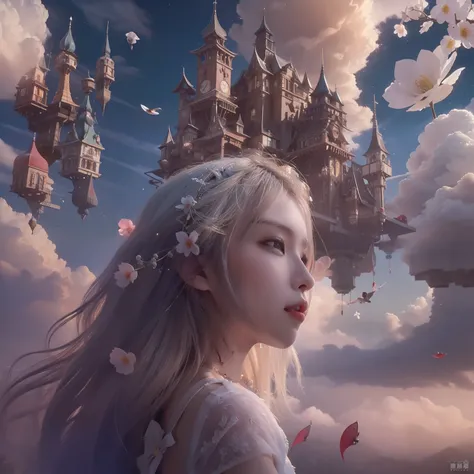 high high quality,Best quality at best,Realiy,Super realistic,super detailing,tmasterpiece,A high resolution,8K,Very realistic,Epic fantasy digital art style,sky cities,Endless Lagrange,Fantastic starry sky,(Extremely detailed floating city:1.3), ((1 Detai...