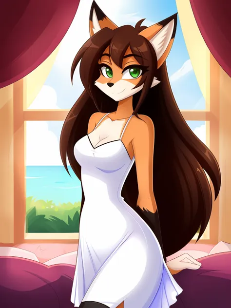 fox girl, sexy, sensual, uploaded to e621, beautiful and detailed portrait of an anthropomorphic fox ((female))) uploaded to e62...