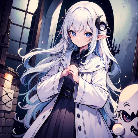 mistic，mages，robe，white-haired girl，occult investigator，cthulhu，detective，crosses，half-vampire