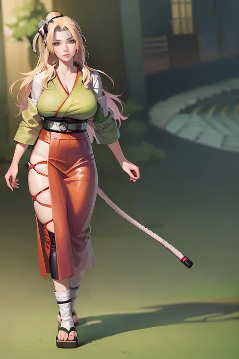 Digital painting style ((Tsunade in Naruto)) ((Akatsuki clothes)) The are huge