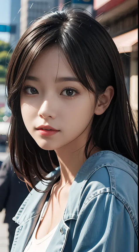 (top-quality:0.8)、perfect anime illustration、extreme close-up portrait of beautiful woman walking in city