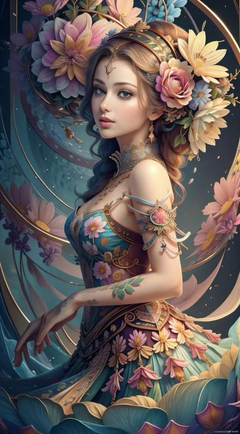 (masterpiece, top quality, best quality, official art, beautiful and aesthetic: 1.2), (1 flower), upper body, extremely detailed...