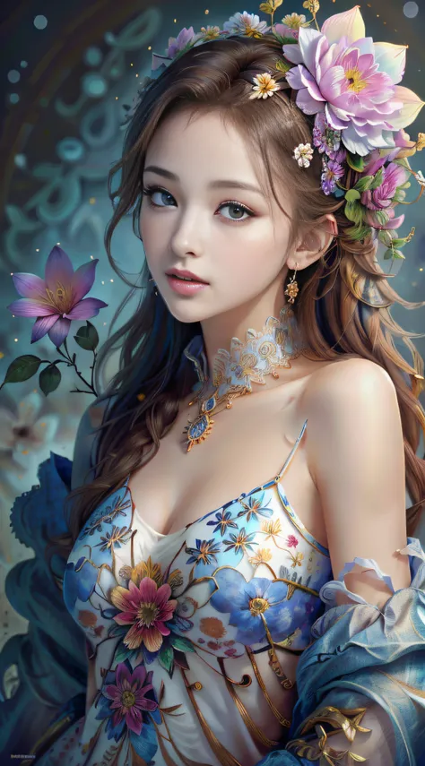 (masterpiece, top quality, best quality, official art, beautiful and aesthetic: 1.2), (1 flower), upper body, extremely detailed...