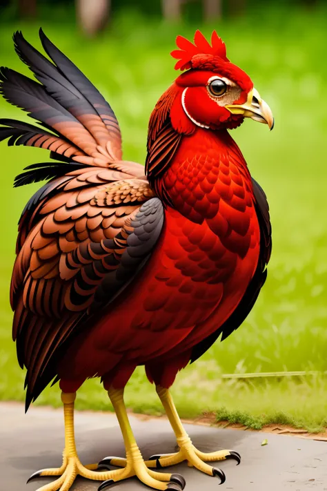 chicken, olhar furioso, fundo desfocado, obra-prima