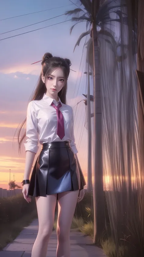 anime - style image of a woman in a short skirt and shirt, seductive anime girls, Smooth anime CG art, Surrealism female students, Surrealism female students, thighhighs and skirt, photorealistic anime girl rendering, beautiful and seductive anime woman, R...